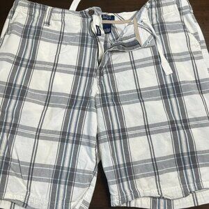 Plaid 100% cotton shorts, size 40